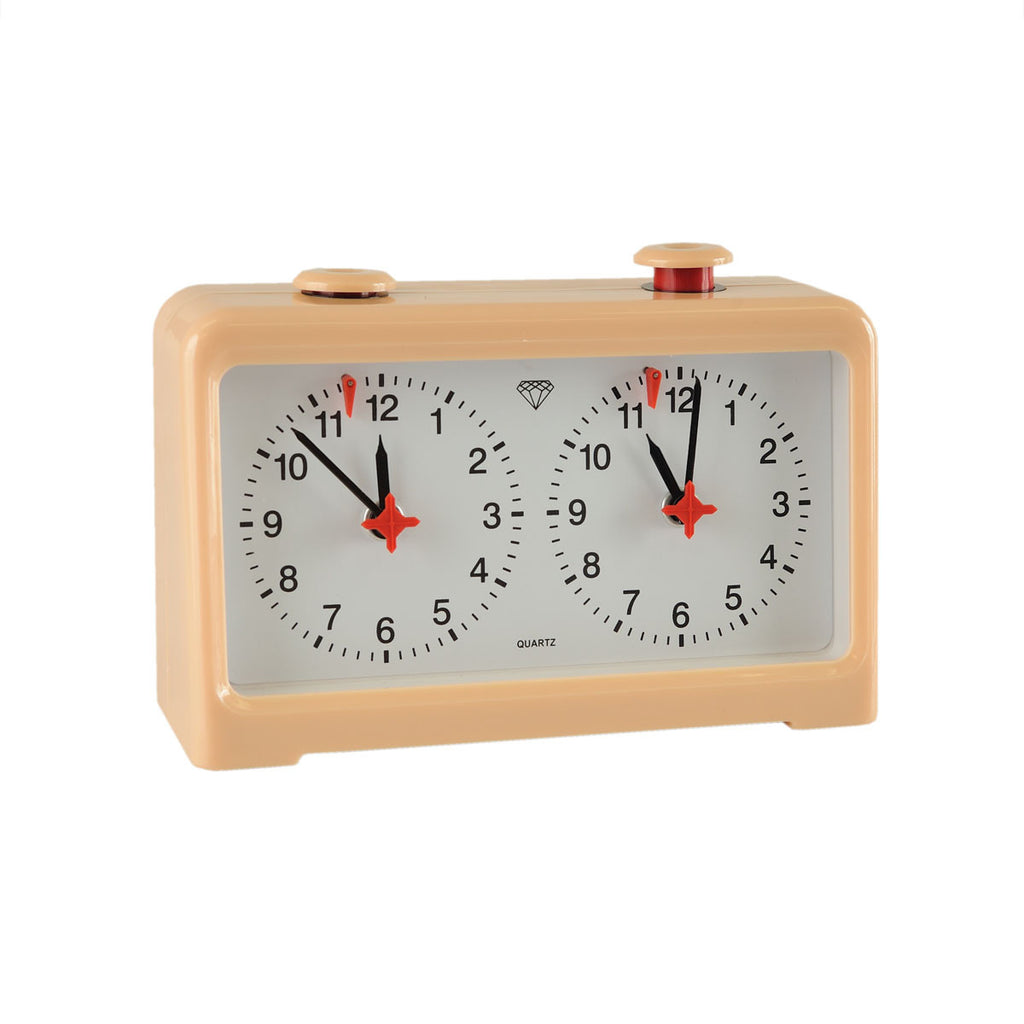 Diamond Quartz Analog Chess Clock - Beige