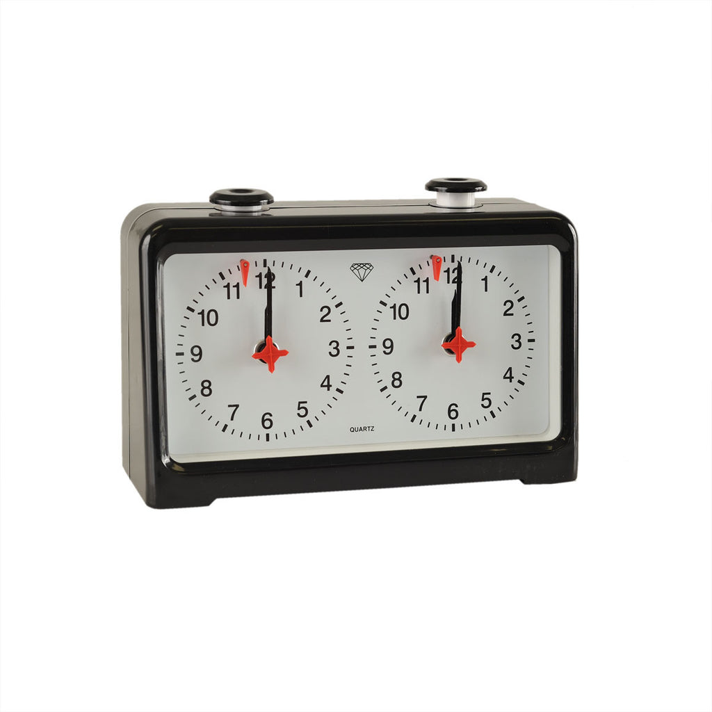 Diamond Quartz Analog Chess Clock - Black