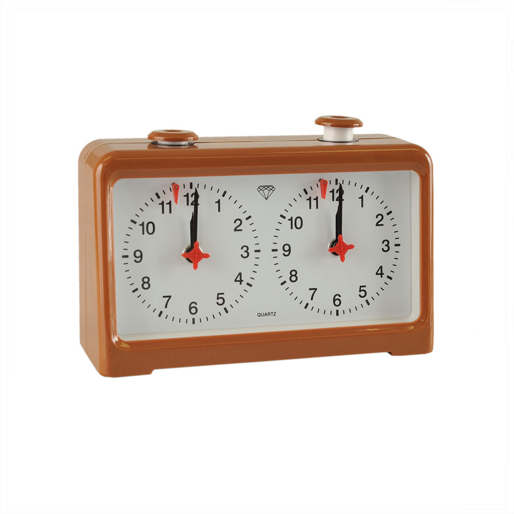 Diamond Quartz Analog Chess Clock - Brown