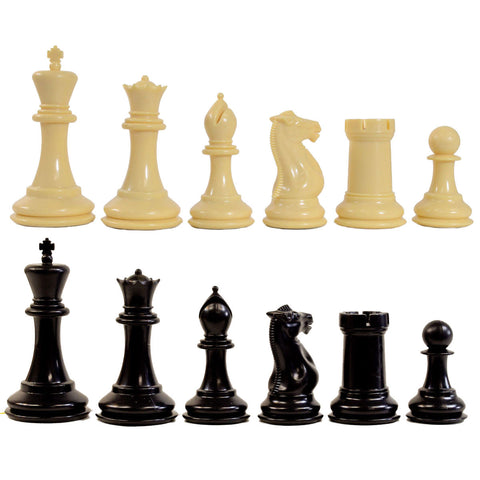Traditional Staunton Pieces - Natural/Black