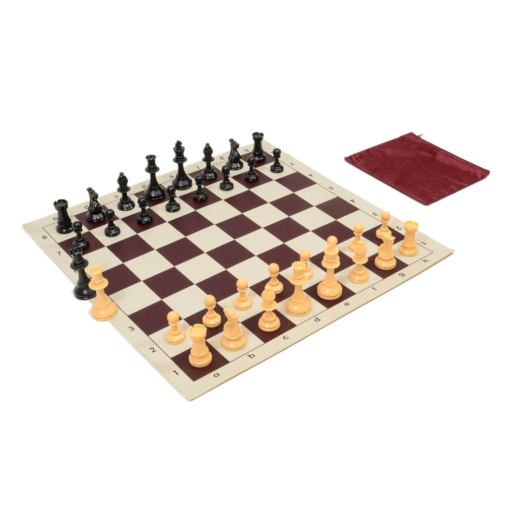 Quality Club Chess Set Combo - Burgundy