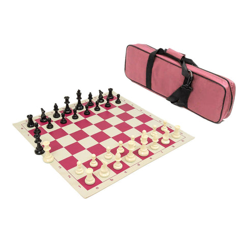 Heavy Tournament Chess Set Combo - Pink