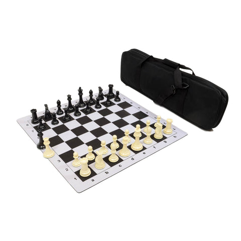 Premier Tournament Combo - Black Bag/Board with Black & Ivory Pieces
