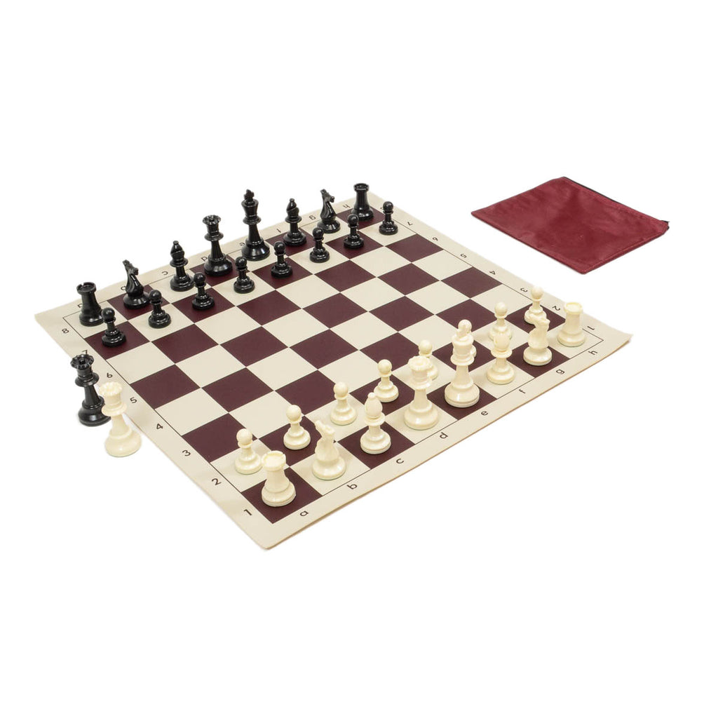 Weighted Club Chess Set Combo - Burgundy