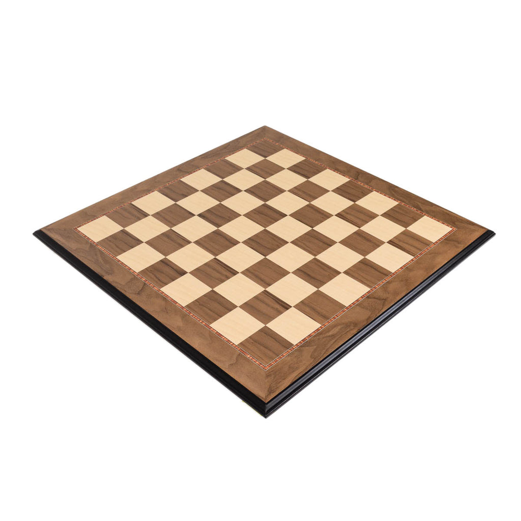 Walnut Wood Chess Board - Decorative Edge with 2" Squares
