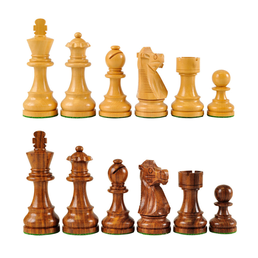French Wood Chess Pieces 2.5" King - Sheesham