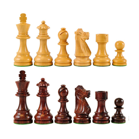 French Wood Chess Pieces 2.5" King - Rosewood