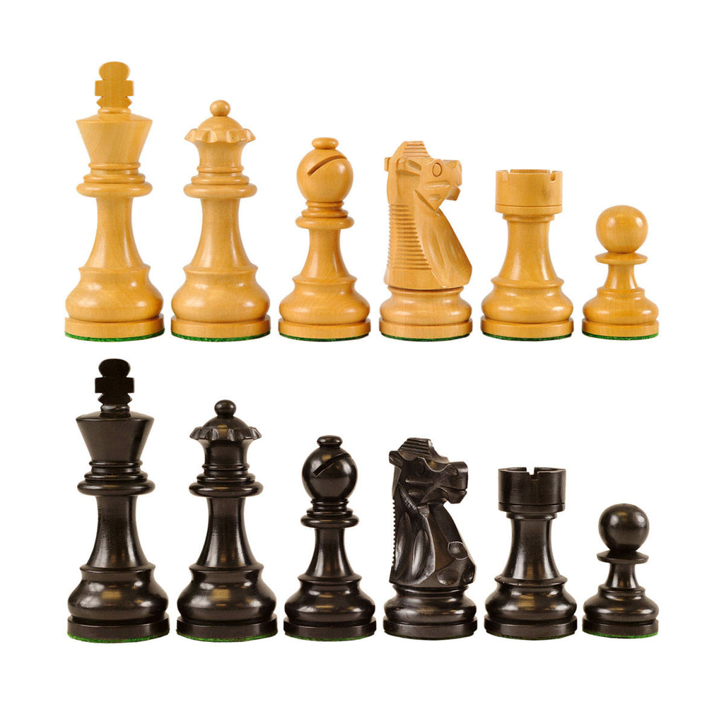 French Wood Chess Pieces 3" King - Ebonized